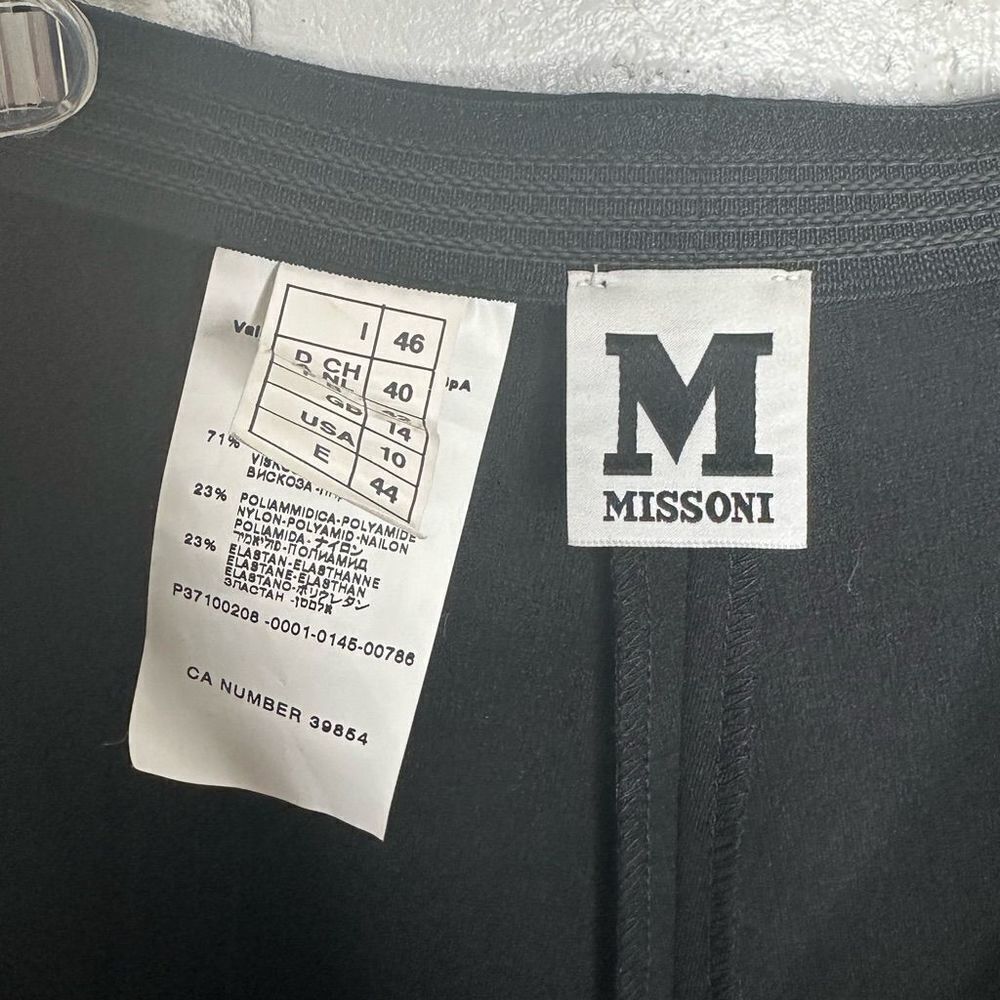 M Missoni Black Viscose Stretch Pants‎ size US 10 - Picture 4 of 6